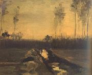 Vincent Van Gogh Landscape at Dusk (nn04) oil